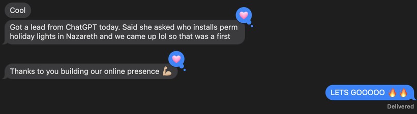 Client text: got a lead from ChatGPT